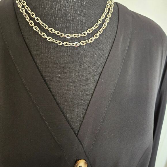 Standards & Practices Women's Black Button-Up Wrap Long Sleeve Dress Size 1X - Picture 5 of 10